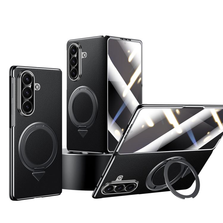 Custodia per telefono SULADA in vera pelle con supporto magnetico girevole e pellicola protettiva integrata., For Samsung Galaxy Z Fold7 5G