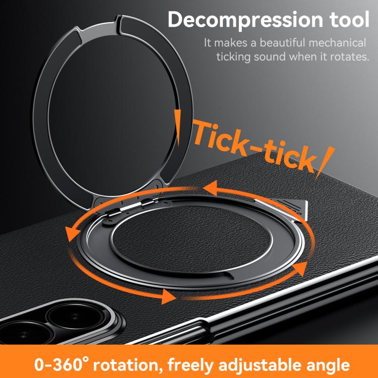 Custodia per telefono SULADA in vera pelle con supporto magnetico girevole e pellicola protettiva integrata., For Samsung Galaxy Z Fold7 5G