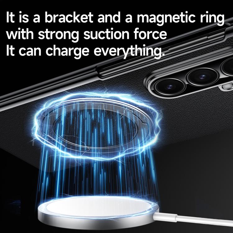 Custodia per telefono SULADA in vera pelle con supporto magnetico girevole e pellicola protettiva integrata., For Samsung Galaxy Z Fold7 5G