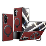 Custodia per telefono SULADA in vera pelle con supporto magnetico girevole e pellicola protettiva integrata., For Samsung Galaxy Z Fold7 5G