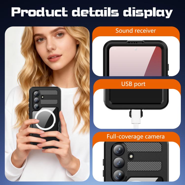 Custodia per telefono RedPepper IP68 impermeabile con tripla protezione MagSafe, For Samsung Galaxy S26+ 5G, For Samsung Galaxy S26 Ultra 5G, For Samsung Galaxy S26 5G