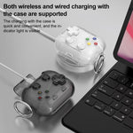 Custodia per auricolari XDcase trasparente con design retrò da console di gioco, supporto e pulsante antistress., For AirPods Pro 3, For AirPods 4, For AirPods Pro 2 / 1
