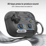 Custodia per auricolari XDcase trasparente con design retrò da console di gioco, supporto e pulsante antistress., For AirPods Pro 3, For AirPods 4, For AirPods Pro 2 / 1