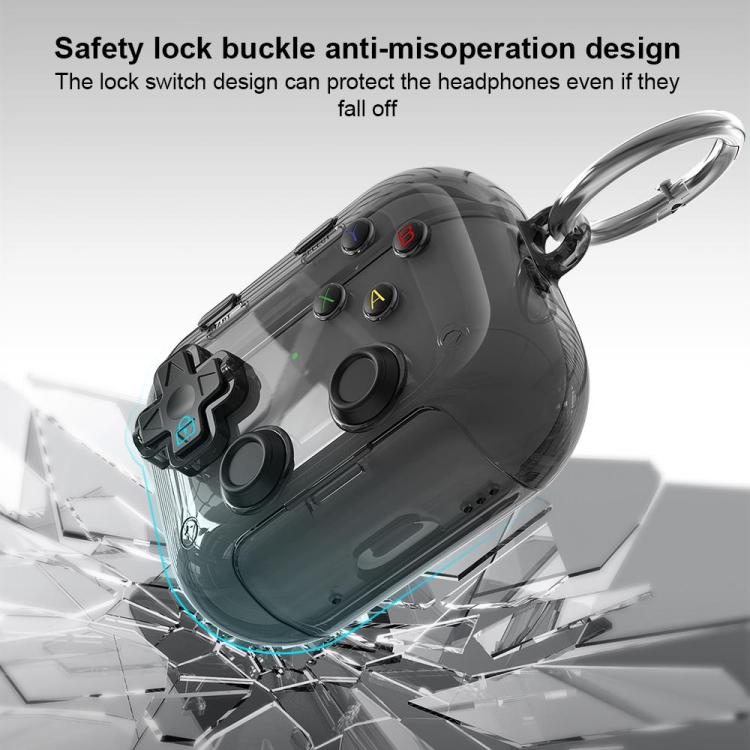 Custodia per auricolari XDcase trasparente con design retrò da console di gioco, supporto e pulsante antistress., For AirPods Pro 3, For AirPods 4, For AirPods Pro 2 / 1