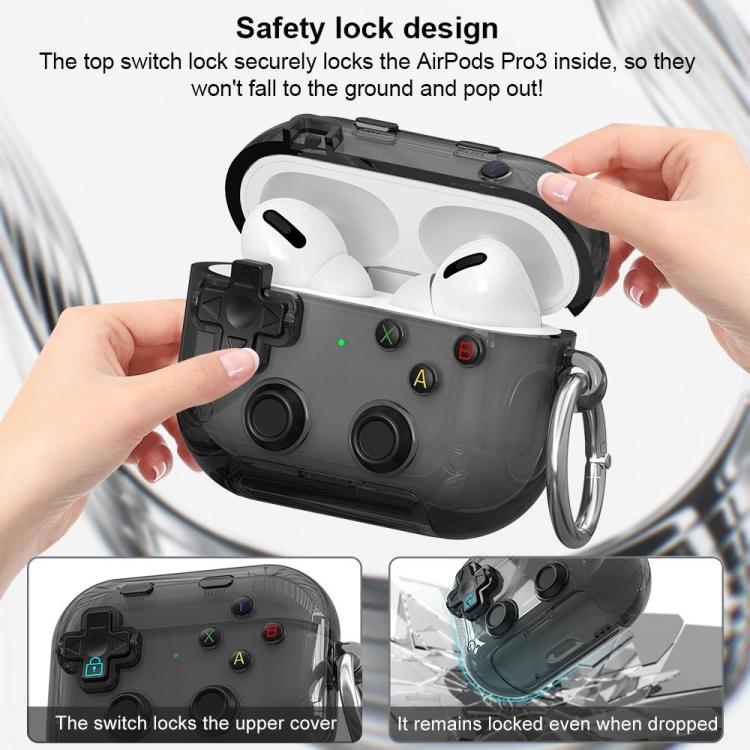 Custodia per auricolari XDcase trasparente con design retrò da console di gioco, supporto e pulsante antistress., For AirPods Pro 3, For AirPods 4, For AirPods Pro 2 / 1