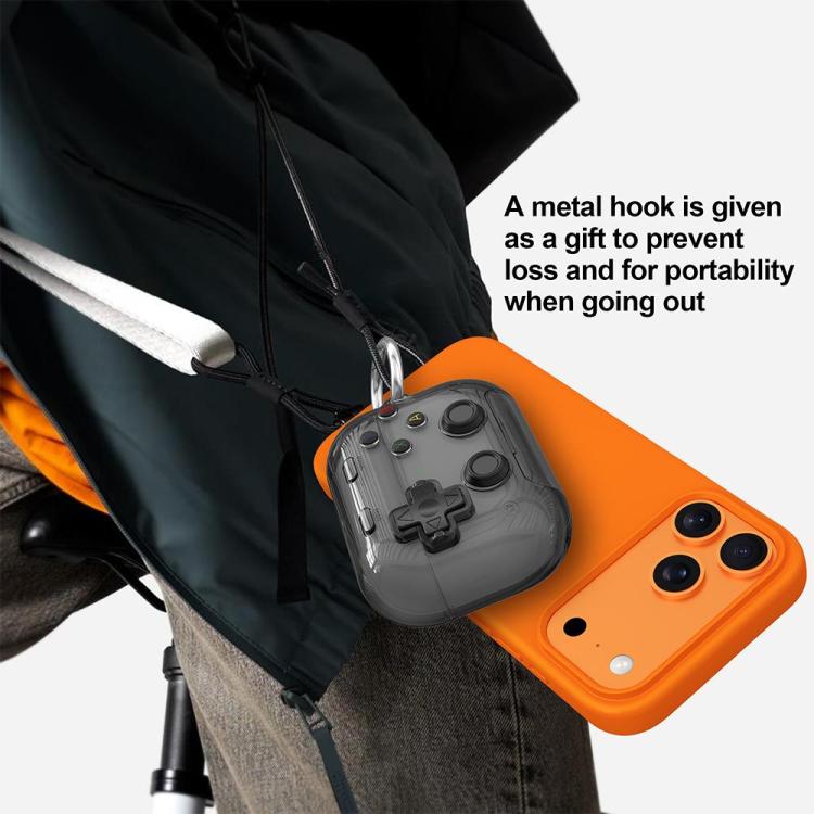 Custodia per auricolari XDcase trasparente con design retrò da console di gioco, supporto e pulsante antistress., For AirPods Pro 3, For AirPods 4, For AirPods Pro 2 / 1