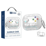 Custodia per auricolari XDcase trasparente con design retrò da console di gioco, supporto e pulsante antistress., For AirPods Pro 3, For AirPods 4, For AirPods Pro 2 / 1
