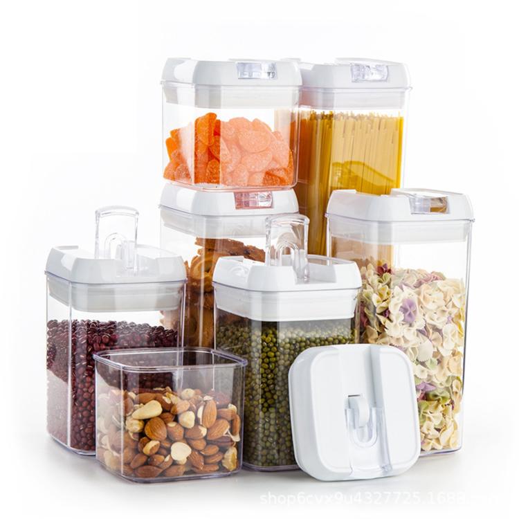 Contenitori ermetici a prova di umidità per alimenti, ideali per la conservazione di cereali e altri legumi., 500ML, 800ML, 1200ML, 7pcs/Set