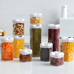 Contenitori ermetici a prova di umidità per alimenti, ideali per la conservazione di cereali e altri legumi., 500ML, 800ML, 1200ML, 7pcs/Set