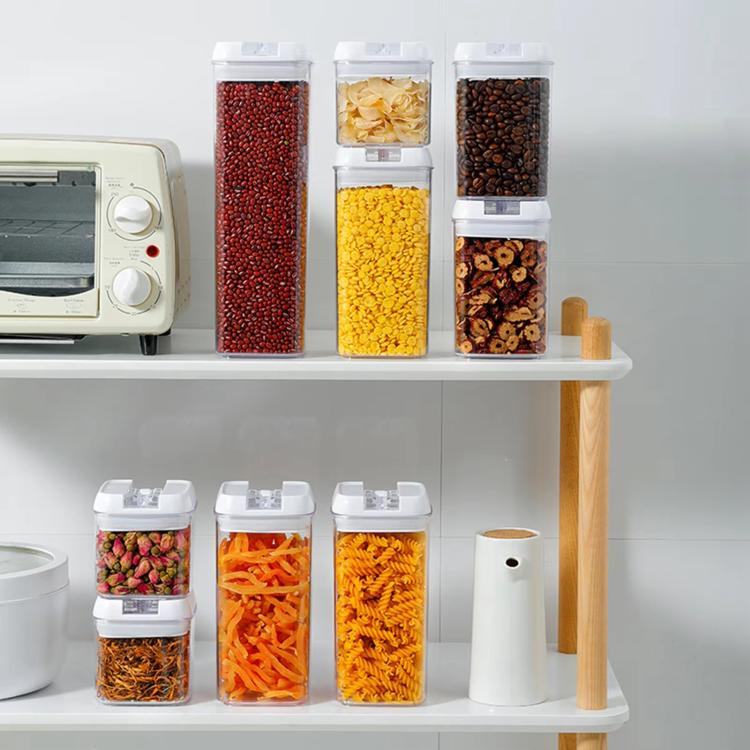 Contenitori ermetici a prova di umidità per alimenti, ideali per la conservazione di cereali e altri legumi., 500ML, 800ML, 1200ML, 7pcs/Set