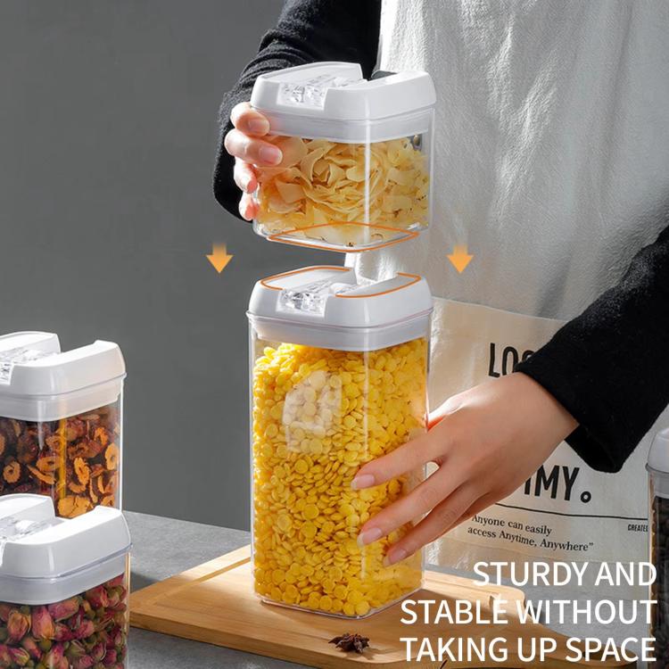 Contenitori ermetici a prova di umidità per alimenti, ideali per la conservazione di cereali e altri legumi., 500ML, 800ML, 1200ML, 7pcs/Set