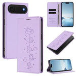 Custodia per telefono in ecopelle con protezione RFID magnetica e stampa a rilievo di simpatici gattini., For iPhone Air, For iPhone 16 Pro Max