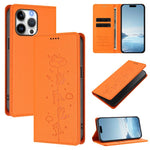 Custodia per telefono in ecopelle con protezione RFID magnetica e stampa a rilievo di simpatici gattini., For iPhone 16, For iPhone 15 Pro Max