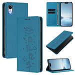 Custodia per telefono in ecopelle con protezione RFID magnetica e stampa a rilievo di simpatici gattini., For iPhone X / XS, For iPhone XR