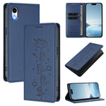 Custodia per telefono in ecopelle con protezione RFID magnetica e stampa a rilievo di simpatici gattini., For iPhone X / XS, For iPhone XR