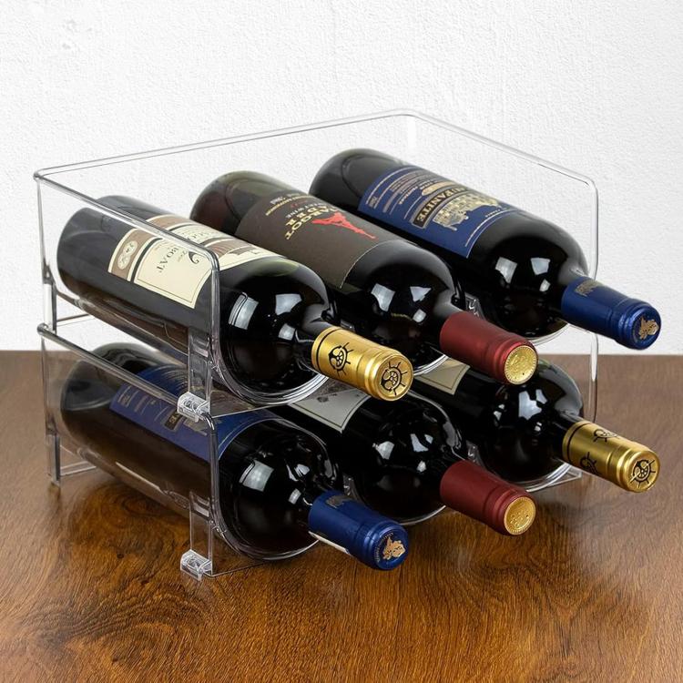 Organizzatore per bevande da frigorifero, ripiano portaoggetti in PET trasparente per alimenti, supporto per vino