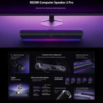 Original Xiaomi Redmi Computer Speaker 2 Pro RGB Light Desktop Stereo Soundbar