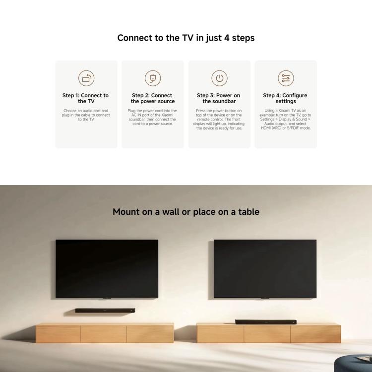Soundbar 2.0 originale Xiaomi per TV e PC con supporto per connessione NFC, US Plug