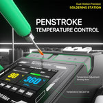 Stazione di saldatura di precisione a doppia stazione MECHANIC X200 Max, a forma di penna, con temperatura regolabile., EU Plug, US Plug