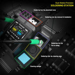 Stazione di saldatura di precisione a doppia stazione MECHANIC X200 Max, a forma di penna, con temperatura regolabile., EU Plug, US Plug