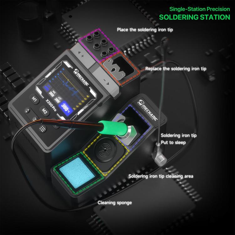 Stazione saldante intelligente a penna MECHANIC X200 Pro con temperatura regolabile., EU Plug, US Plug
