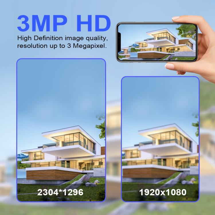 Sistema di telecamere di sicurezza wireless ESCAM QFS71 4G 3MP IP66 con pannello solare, European Version, American Version