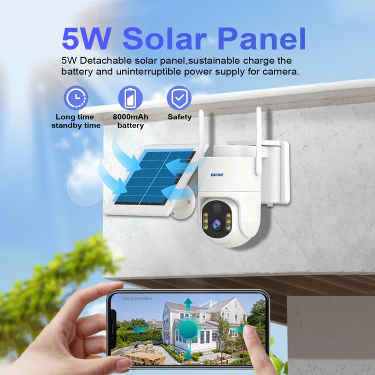 Sistema di telecamere di sicurezza wireless ESCAM QFS71 4G 3MP IP66 con pannello solare, European Version, American Version