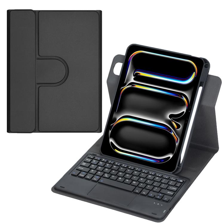 Custodia per tablet in pelle con tastiera Bluetooth girevole a 360 gradi e touchpad integrato., For iPad Pro 11 2025 / 2024, For iPad 2025 / 2022, For iPad Air 11 2025 / iPad Pro 11 2022, For iPad 10.2 2021 / 2019 / iPad Air 3