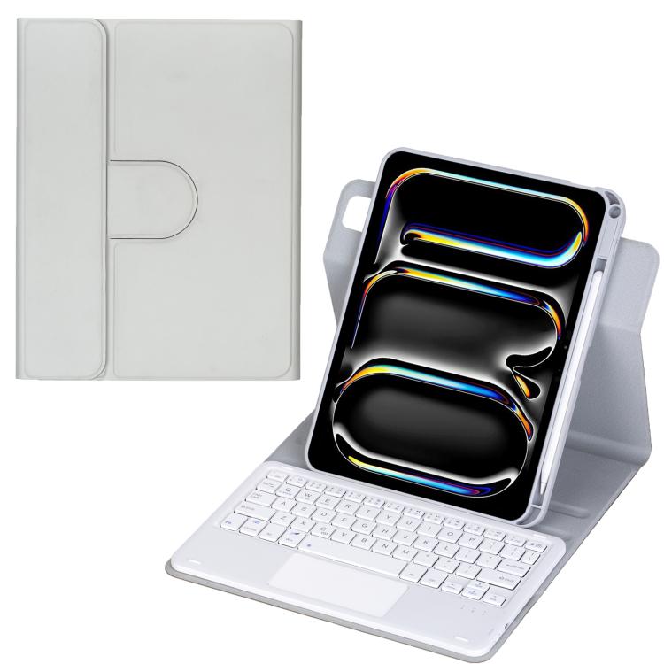 Custodia per tablet in pelle con tastiera Bluetooth girevole a 360 gradi e touchpad integrato., For iPad Pro 11 2025 / 2024, For iPad 2025 / 2022, For iPad Air 11 2025 / iPad Pro 11 2022, For iPad 10.2 2021 / 2019 / iPad Air 3