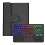 Custodia per tablet in pelle con tastiera Bluetooth retroilluminata e touchpad, rotazione a 360 gradi., For iPad Pro 11 2025 / 2024, For iPad 2025 / 2022, For iPad Air 11 2025 / iPad Pro 11 2022, For iPad 10.2 2021 / 2019 / iPad Air 3