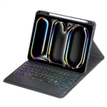 Custodia per tablet in pelle con tastiera Bluetooth retroilluminata e touchpad, rotazione a 360 gradi., For iPad Pro 11 2025 / 2024, For iPad 2025 / 2022, For iPad Air 11 2025 / iPad Pro 11 2022, For iPad 10.2 2021 / 2019 / iPad Air 3