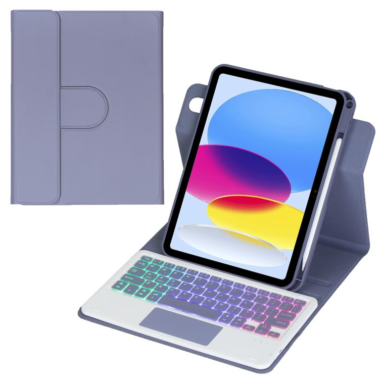 Custodia per tablet in pelle con tastiera Bluetooth retroilluminata e touchpad, rotazione a 360 gradi., For iPad Pro 11 2025 / 2024, For iPad 2025 / 2022, For iPad Air 11 2025 / iPad Pro 11 2022, For iPad 10.2 2021 / 2019 / iPad Air 3