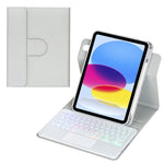 Custodia per tablet in pelle con tastiera Bluetooth retroilluminata e touchpad, rotazione a 360 gradi., For iPad Pro 11 2025 / 2024, For iPad 2025 / 2022, For iPad Air 11 2025 / iPad Pro 11 2022, For iPad 10.2 2021 / 2019 / iPad Air 3