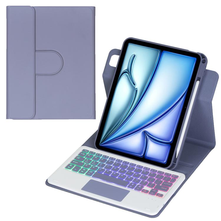 Custodia per tablet in pelle con tastiera Bluetooth retroilluminata e touchpad, rotazione a 360 gradi., For iPad Pro 11 2025 / 2024, For iPad 2025 / 2022, For iPad Air 11 2025 / iPad Pro 11 2022, For iPad 10.2 2021 / 2019 / iPad Air 3