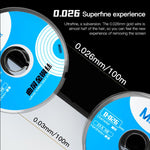 Filo diamantato curvo ad alta durezza MaAnt 100m per taglio schermo, 0.03mm, 0.026mm, 0.035mm