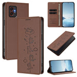 Custodia per telefono in ecopelle con protezione RFID magnetica e stampa a rilievo di simpatici gattini., For Samsung Galaxy XCover7 Pro, For Samsung Galaxy M15 5G / F15 5G