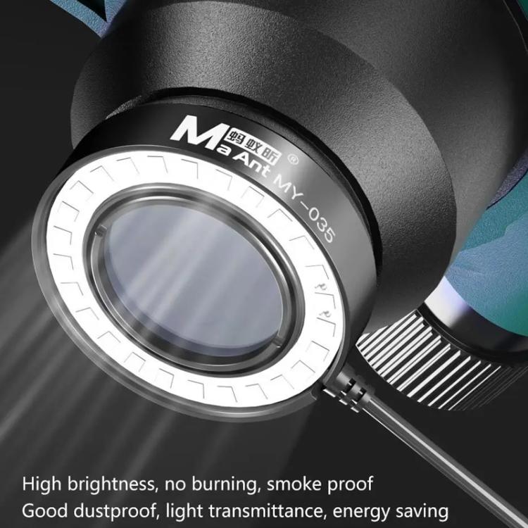 Microscopio stereoscopico trinoculare MaAnt R65 Sky Eye con zoom sincrono 6,5-65X e base in lega di alluminio., MaAnt R65(Blue), MaAnt R65(Green)  MaAnt R65 天眼 6.5-65倍同步变焦三目立体显微镜，配备铝合金底座（绿色）