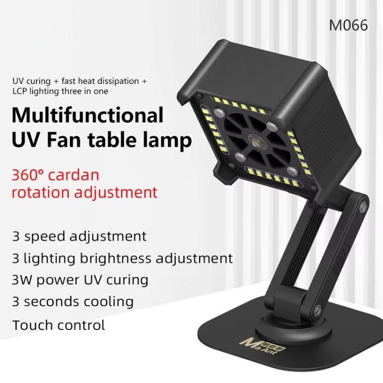 MaAnt M066 Ventilatore di raffreddamento multifunzione ricaricabile da 3W per polimerizzazione UV, MaAnt M066