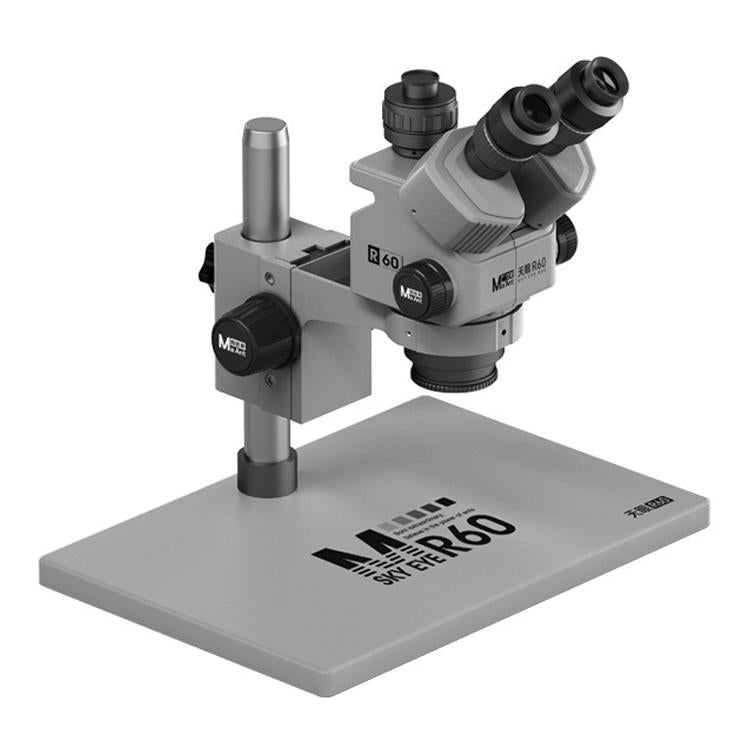 Microscopio trinoculare colorato MaAnt Sky Eye R60 7-60X con base ampia