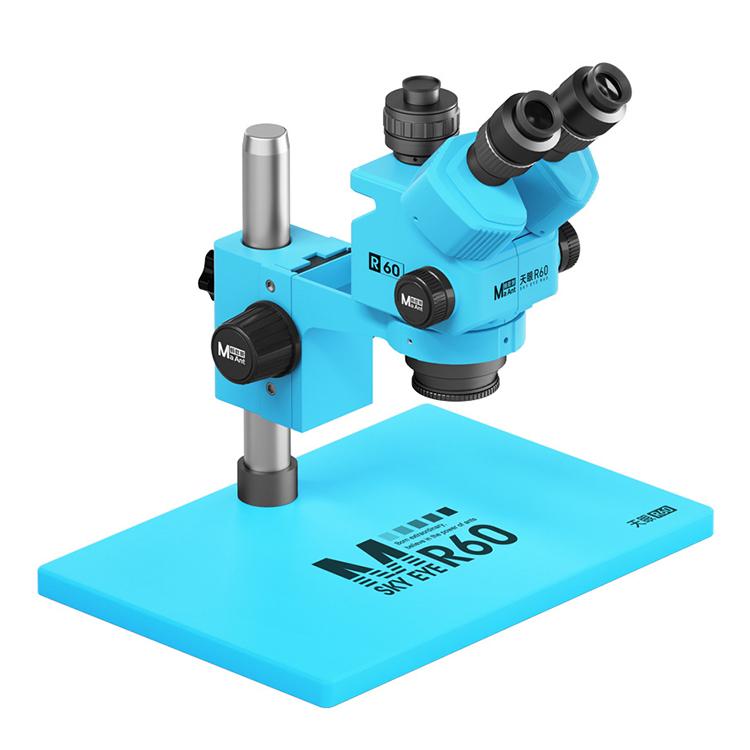 Microscopio trinoculare colorato MaAnt Sky Eye R60 7-60X con base ampia