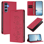 Custodia per telefono in ecopelle con protezione RFID magnetica e stampa a rilievo di simpatici gattini., For Samsung Galaxy A05s 4G / F14 4G, For Samsung Galaxy A15 4G / 5G