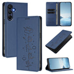 Custodia per telefono in ecopelle con protezione RFID magnetica e stampa a rilievo di simpatici gattini., For Samsung Galaxy A26 5G, For Samsung Galaxy A36 5G