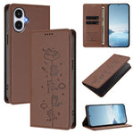 Custodia per telefono in ecopelle con protezione RFID magnetica e stampa a rilievo di simpatici gattini., For Galaxy A27 5G, For Samsung Galaxy A25e 5G / A25 JP