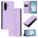 Custodia per telefono in ecopelle con protezione RFID magnetica e stampa a rilievo di simpatici gattini., For Samsung Galaxy A26 5G, For Samsung Galaxy A36 5G