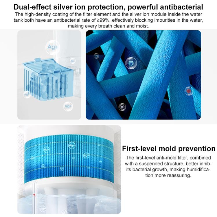 Umidificatore senza nebulizzazione Xiaomi Mijia da 4 litri con 3 filtri, 4L No-Mist Humidifier 3 Filter