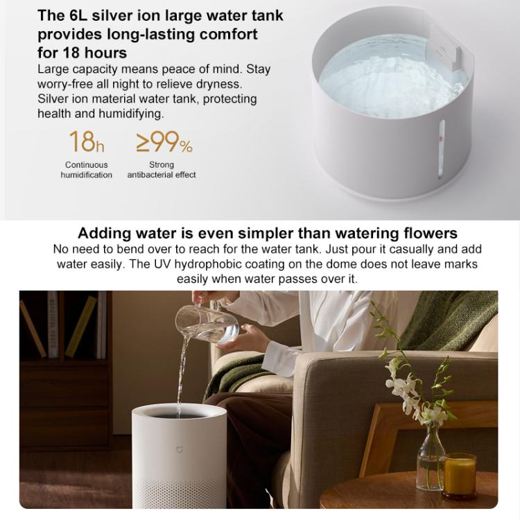 Umidificatore senza nebulizzazione Xiaomi Mijia 6L 3, 6L No-Mist Humidifier 3