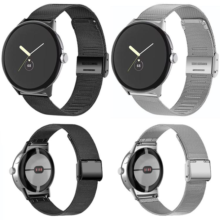 Cinturino per orologio in metallo a maglia fine con fibbia Milan., For Google Pixel Watch 4 / 3 45mm