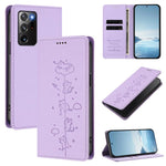 Custodia per telefono in ecopelle con protezione RFID magnetica e stampa a rilievo di simpatici gattini., For Samsung Galaxy Note20 Ultra, For Samsung Galaxy Note20