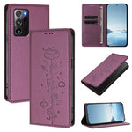 Custodia per telefono in ecopelle con protezione RFID magnetica e stampa a rilievo di simpatici gattini., For Samsung Galaxy Note20 Ultra, For Samsung Galaxy Note20