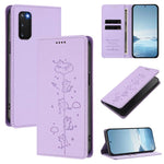 Custodia per telefono in ecopelle con protezione RFID magnetica e stampa a rilievo di simpatici gattini., For Samsung Galaxy S20 FE, For Samsung Galaxy S22 Ultra 5G